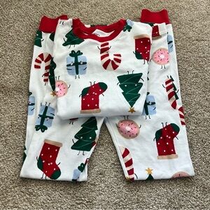 Carter’s Christmas Pajama Set Red Green White Kids Size 10